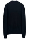 Wappen Patch Crew Neck Wool Knit Top Black - STONE ISLAND - BALAAN 3