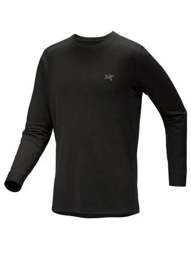 Raw Merino Wool Crew Neck Long Sleeve T-Shirt Black - ARC'TERYX - BALAAN 1