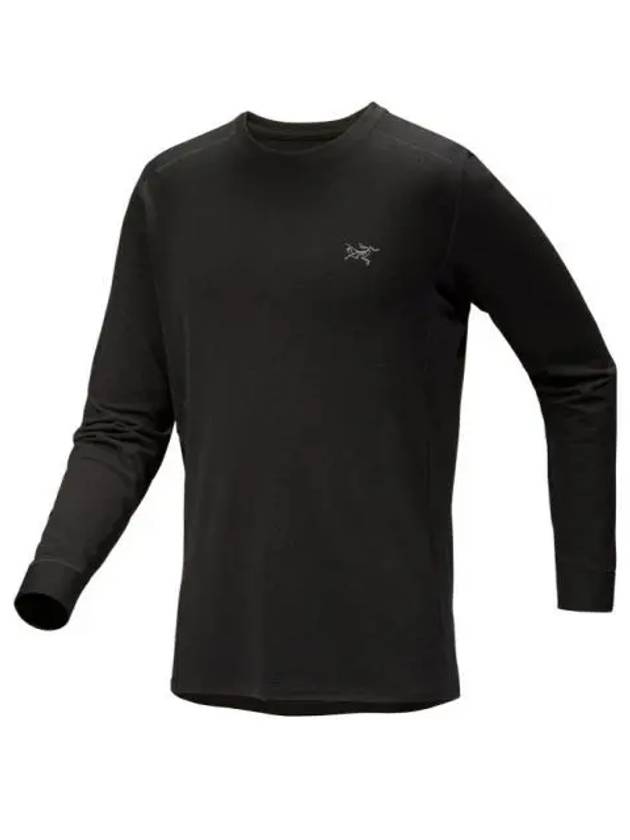 Raw Merino Wool Crew Neck Long Sleeve T-Shirt Black - ARC'TERYX - BALAAN 2