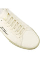 Court Classic SL/06 Embroidered Sneakers In Canvas And Leather Cream - SAINT LAURENT - BALAAN 5