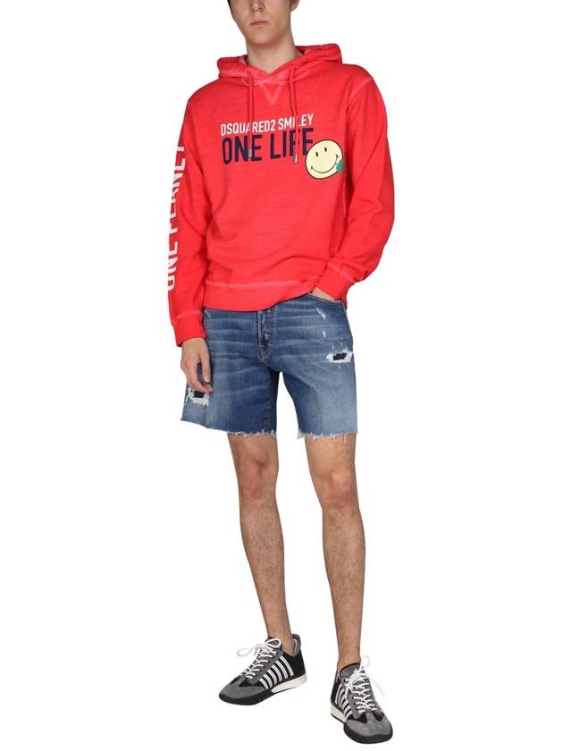 Men's Smiley Hood Red - DSQUARED2 - BALAAN 3