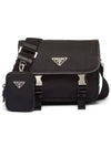 Re-Nylon Saffiano Leather Cross Bag Black - PRADA - BALAAN 2