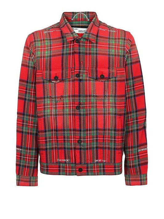 11th Anniversary Check Shirt Jacket Red OMEA012S18792013 9901 - OFF WHITE - BALAAN 1