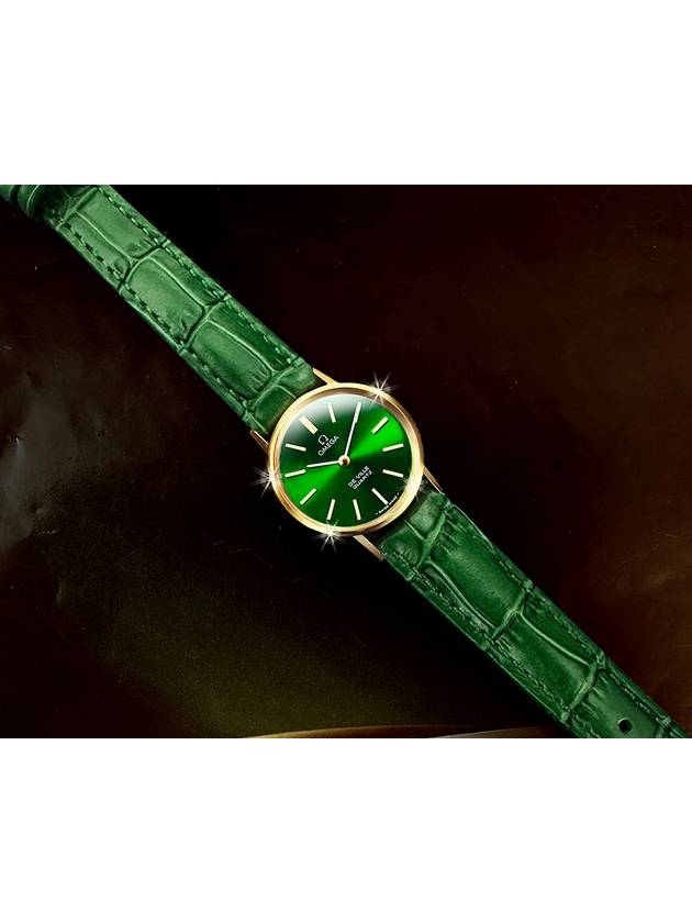 Deville Green Dial Women s Mini Quartz Leather Watch - OMEGA - BALAAN 3