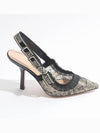 J'adior Butterfly Motif Metallic Thread Slingback Heels Black - DIOR - BALAAN 3