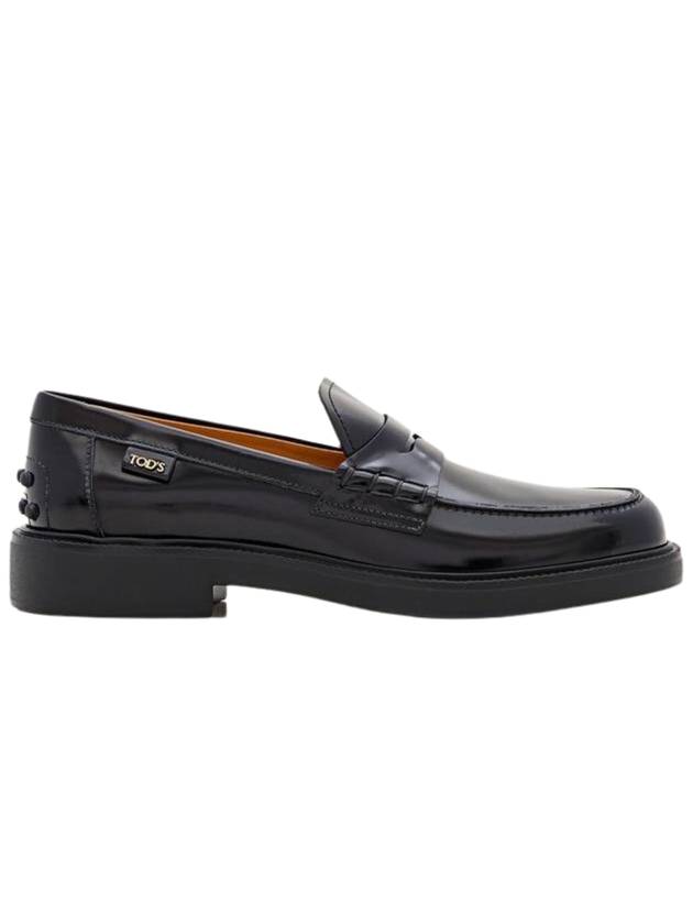 Logo Detail Leather Loafer Black - TOD'S - BALAAN 1