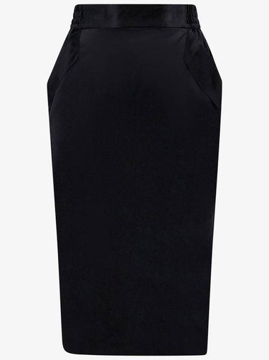 23 fw Silk Skirt WITH Back Slit 767245Y6H401000 B0650654579 - SAINT LAURENT - BALAAN 1