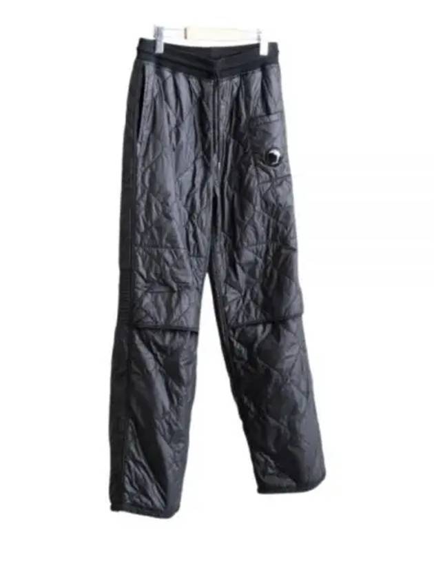 Diagonal Raised Fleece Mixed Quilted Track Pants Black - CP COMPANY - BALAAN 2