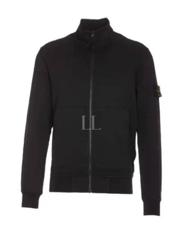 Cotton Fleece Zip-up Jacket Balck - STONE ISLAND - BALAAN 2