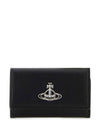 Logo Key Case Leather Wallet Black - VIVIENNE WESTWOOD - BALAAN 1