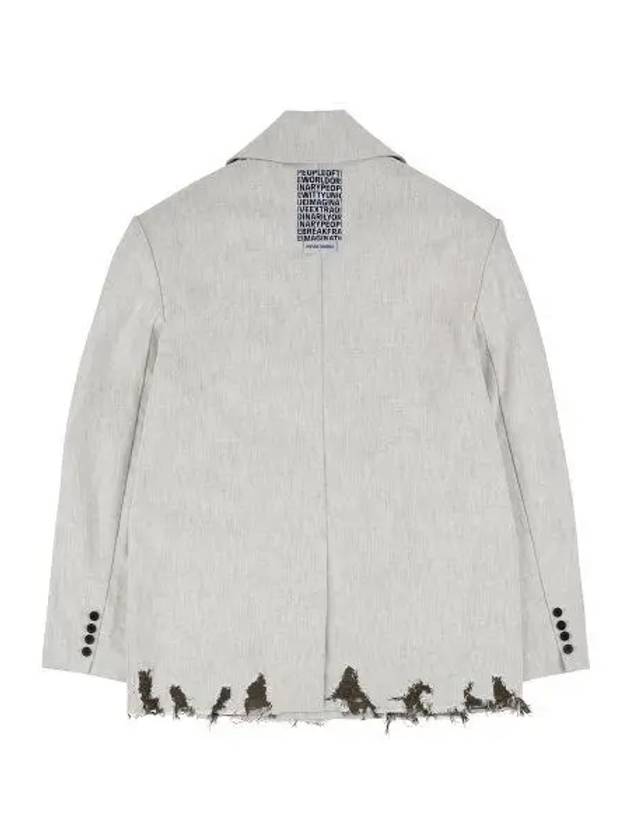 Unisex Kuroki Denim Peaked Jacket White - PEOPLE OF THE WORLD - BALAAN 3