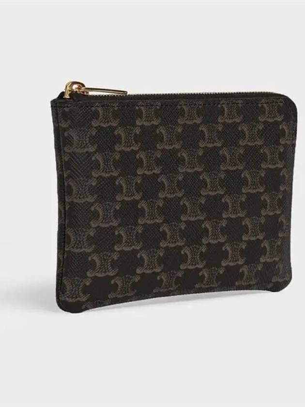 Triomphe Canvas Coin Purse Black - CELINE - BALAAN 4