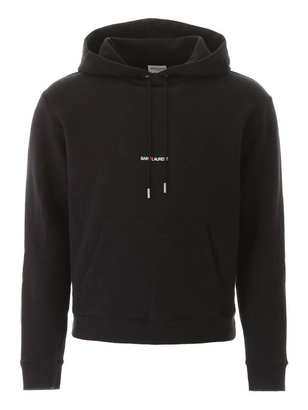 Men's Chest Small Logo Hoodie Black - SAINT LAURENT - BALAAN 1