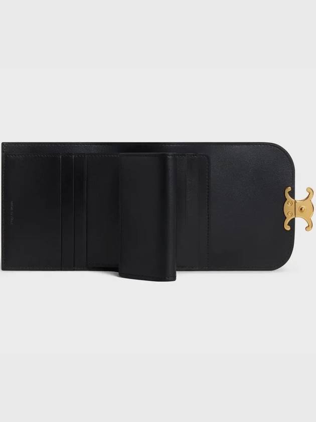 Shiny Triomphe Small Calfskin Half Wallet Black - CELINE - BALAAN 5