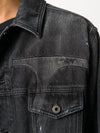 V logo vintage black denim jacket overfit UV3DC01J6H4 0NO - VALENTINO - BALAAN 5