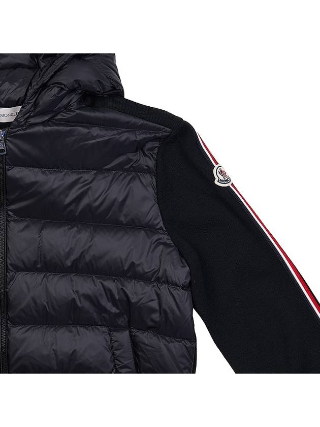 Logo Patch Padded Wool Hooded Jacket Black - MONCLER - BALAAN 5