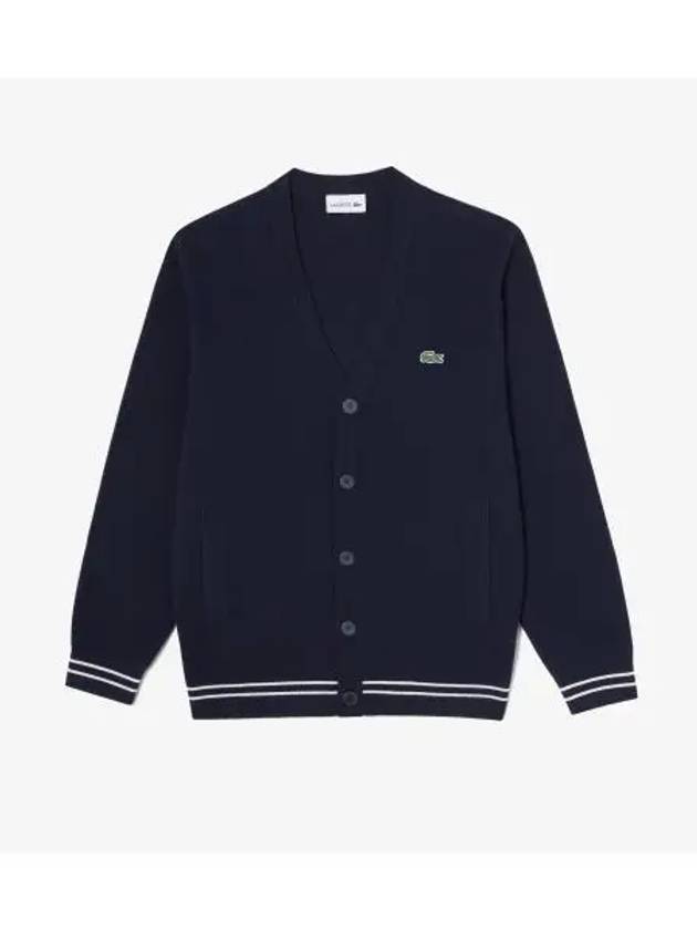 Men s Basic Button Y Cardigan Dark Navy - LACOSTE - BALAAN 1