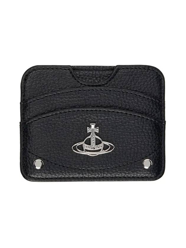 Logo Half Moon Card Wallet Black - VIVIENNE WESTWOOD - BALAAN 1