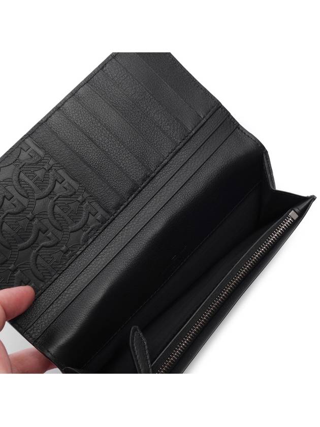 Gancini Monogram Long Wallet Black - SALVATORE FERRAGAMO - BALAAN 7