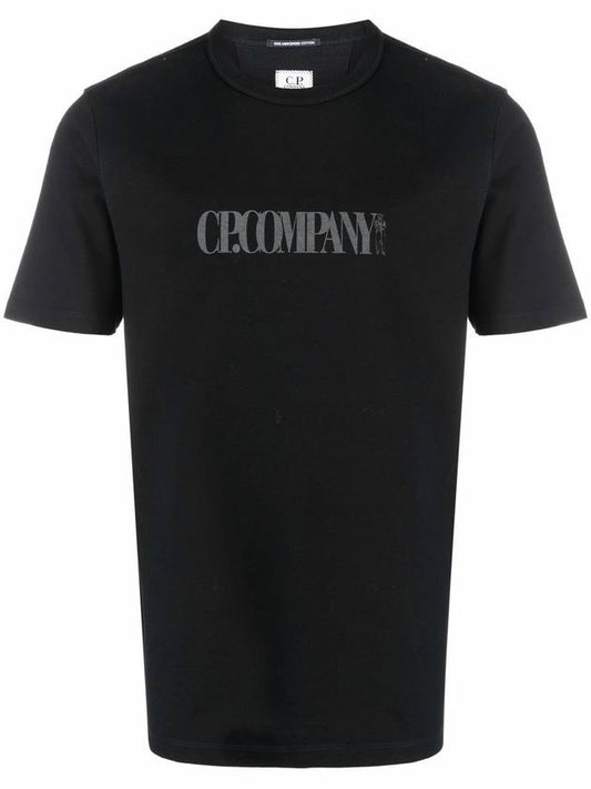 Men's Logo Print Short Sleeve Teesars Black - CP COMPANY - BALAAN.