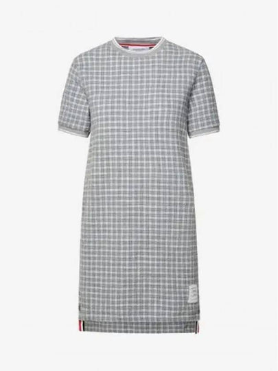 Check Tweed Crewneck Short Dress Grey - THOM BROWNE - BALAAN 2