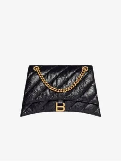 Quilted Crush Medium Chain Shoulder Bag Black - BALENCIAGA - BALAAN 2