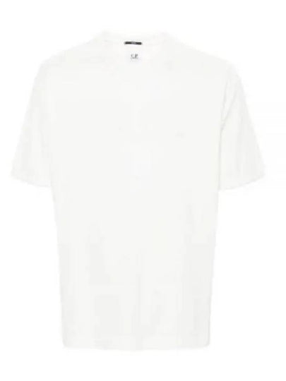 Tacting Piquet Logo Short Sleeve T-Shirt White - CP COMPANY - BALAAN 2