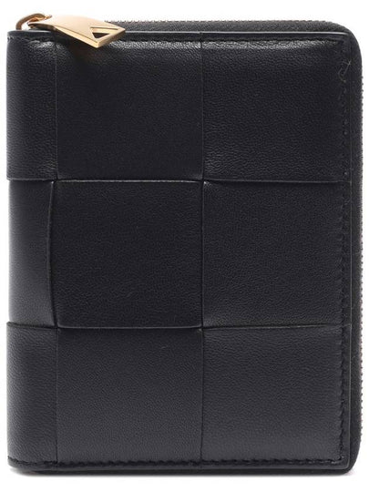 Intrecciato Zip Around Half Wallet Black - BOTTEGA VENETA - BALAAN 2