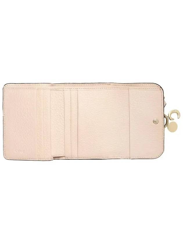 Alphabet Grain Leather Flap Small Bicycle Wallet Pink - CHLOE - BALAAN 5