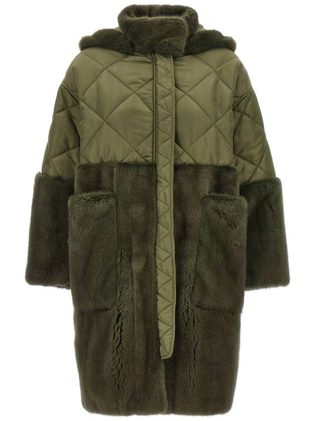 Blancha® 'Nylon Diamond-Visone' Long Down Jacket - BLANCHA - BALAAN 1