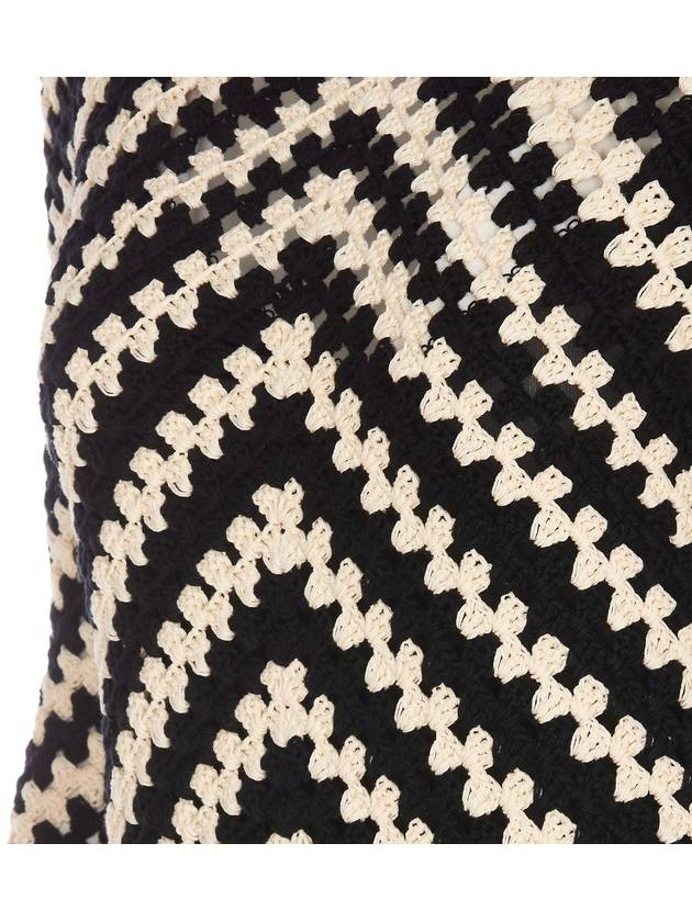 Midi Black And White Dress With Chevron Motif In Crochet Woman - ZIMMERMANN - BALAAN 3