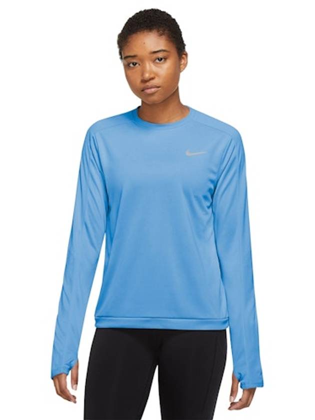 Women's Dri Fit Pacer Crew Long Sleeve T-Shirt Blue - NIKE - BALAAN 2