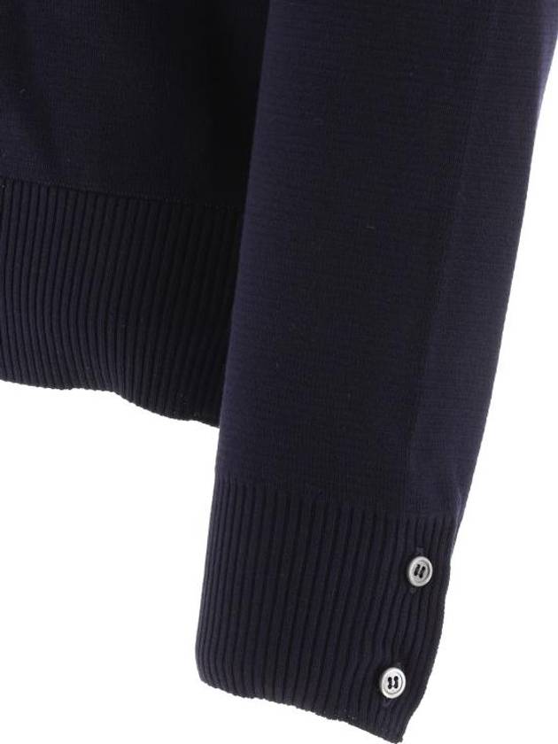 Men's Milan Stitch Armband Crew Neck Knit Top Navy - THOM BROWNE - BALAAN 5