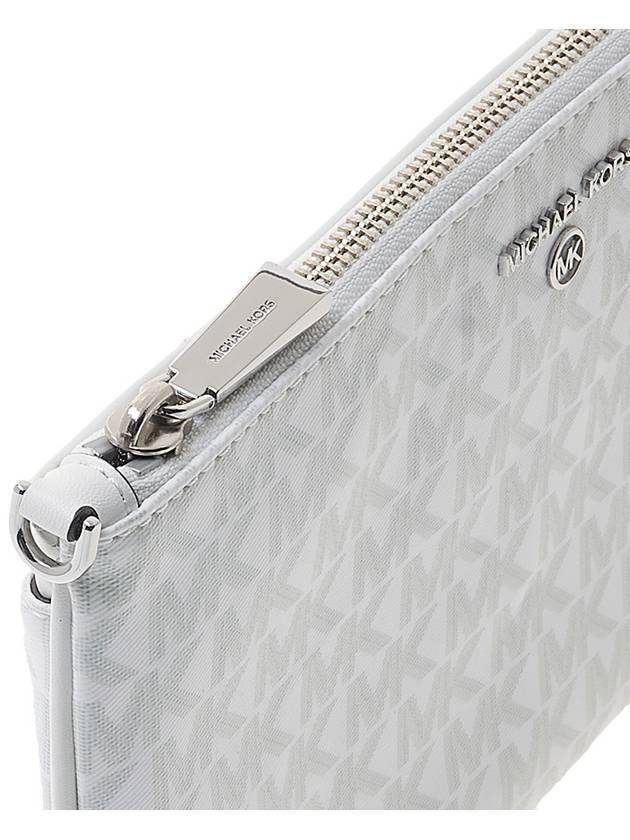 Jet Set Charm Logo Embellished Wristlet Clutch Bag White - MICHAEL KORS - BALAAN 8