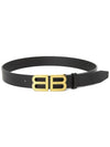 Logo Buckle Leather Belt Black - BALENCIAGA - BALAAN 3