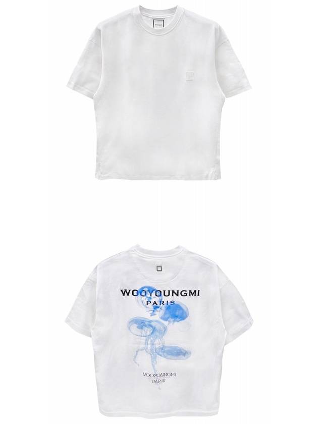 Jellyfish Back Logo Cotton Short Sleeve T-Shirt White - WOOYOUNGMI - BALAAN 5