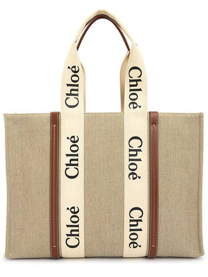 Woody Large Tote Bag White Brown Beige - CHLOE - BALAAN 2