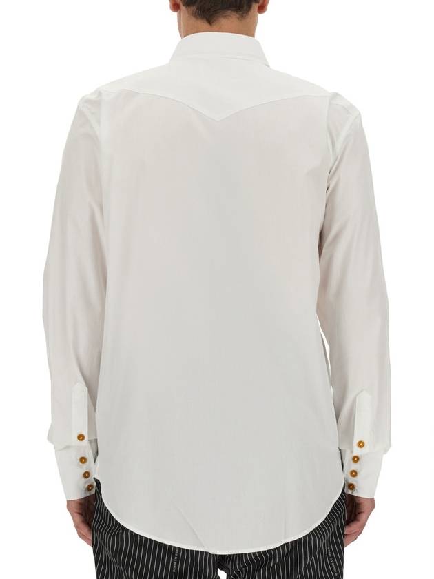 ORB Logo Cotton Long Sleeve Shirt White - VIVIENNE WESTWOOD - BALAAN 5