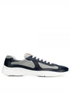 America's Cup Leather Low Top Sneakers Silver Navy - PRADA - BALAAN 2