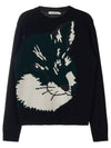 Maison Kitsune Men's Fox Head Knit JM00527KT1006 BK - MAISON KITSUNE - BALAAN 9