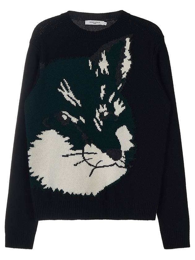 Maison Kitsune Men's Fox Head Knit JM00527KT1006 BK - MAISON KITSUNE - BALAAN 10