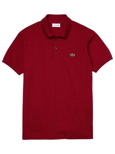 Men's Logo Classic Fit Cotton Short Sleeve Polo Shirt Burgundy - LACOSTE - BALAAN 1