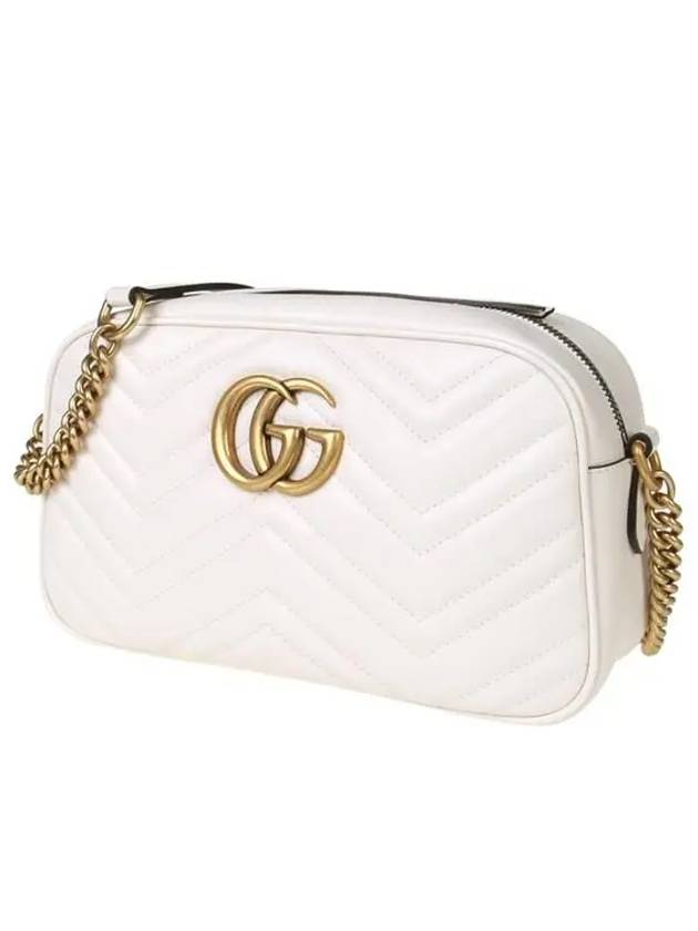 GG Marmont Matelasse Small Chain Shoulder Bag White - GUCCI - BALAAN 3