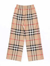 Check Cotton Straight Pants Beige - BURBERRY - BALAAN 3