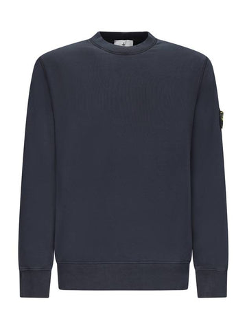 CREW NECK SWEATSHIRT WITH RIBBED DETAILS - STONE ISLAND - BALAAN 1