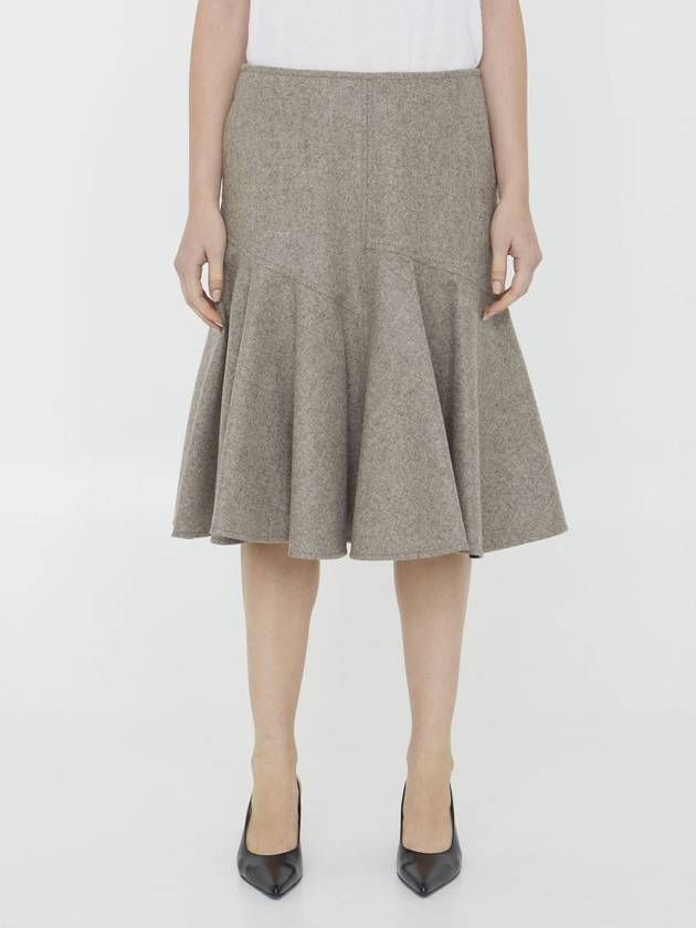 Wool FLANNER A-Line Skirt 766587 V3FM01830 B0010637777 - BOTTEGA VENETA - BALAAN 2