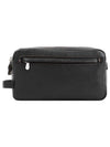 Double Zip Grained Calfskin Beauty Case Black - BRUNELLO CUCINELLI - BALAAN 1