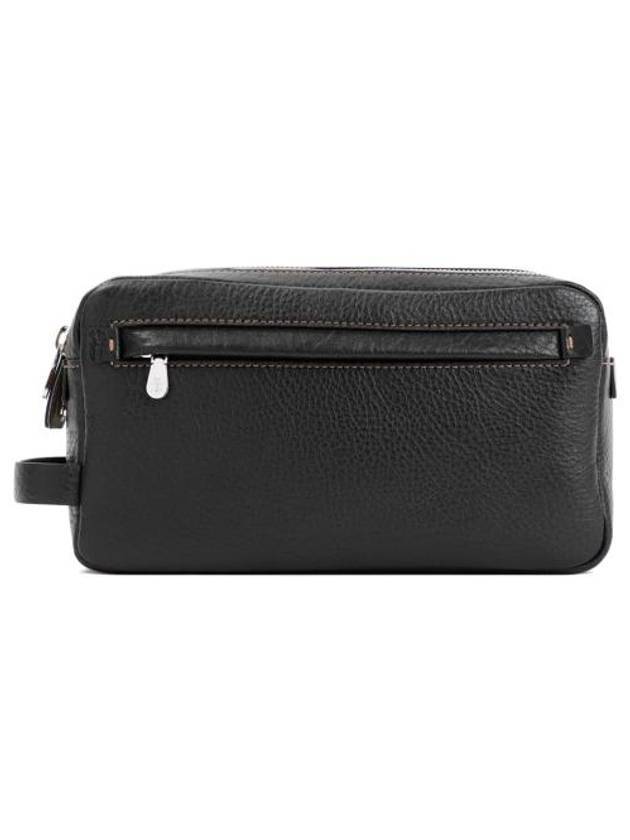 Double Zip Grained Calfskin Beauty Case Black - BRUNELLO CUCINELLI - BALAAN 1