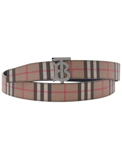 Reversible Monogram Motif Vintage Check Leather Belt Beige - BURBERRY - BALAAN 2