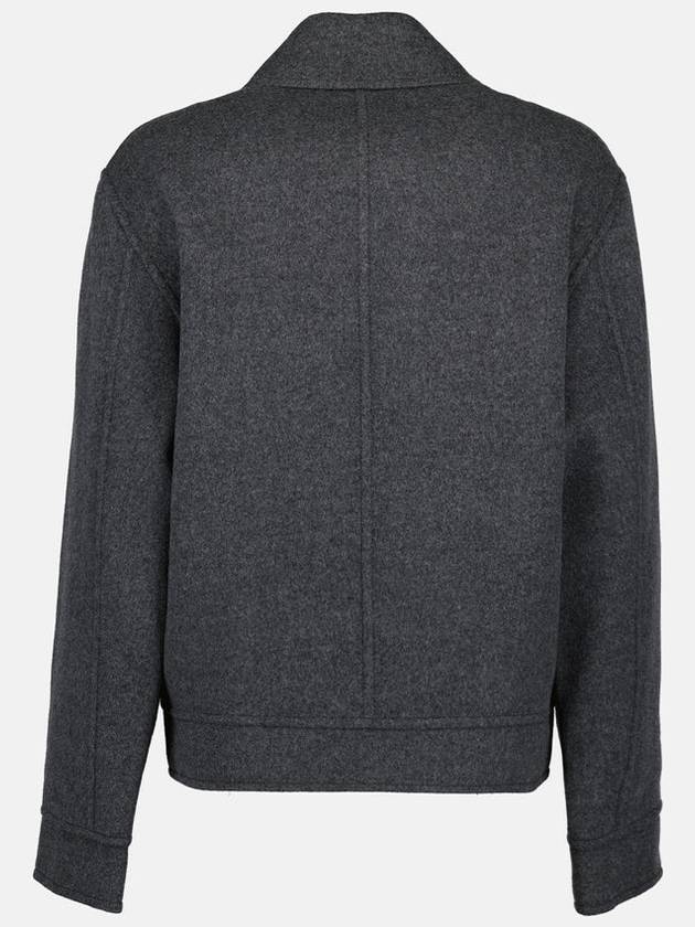 Flap Pocket Wool Cashmere Jacket Grey - AMI - BALAAN 3